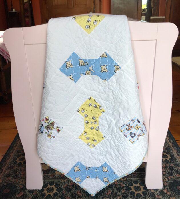 handmade baby quilt Winnie the Pooh blanket