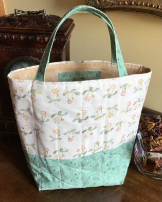 Quilted cotton Edwardian Lady tote bag