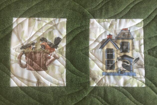 Table runner with bird images