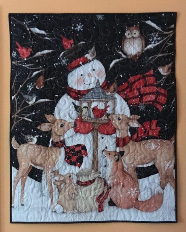 Christmas wall hanging with a snowman