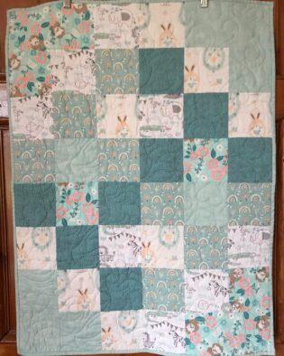 Teal baby quilt
