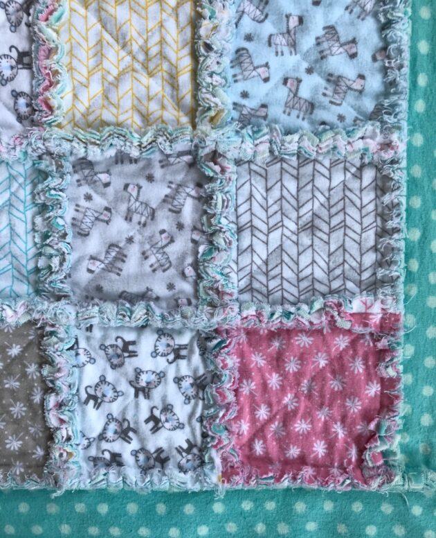 cotton flannel rag quilt for babies