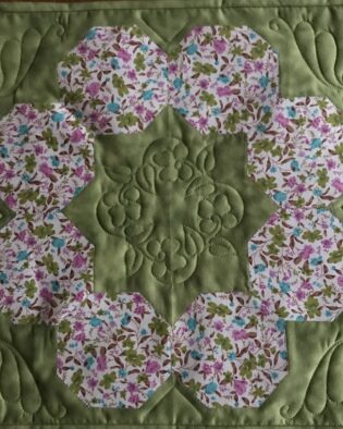 appliqued table runner in spring colours