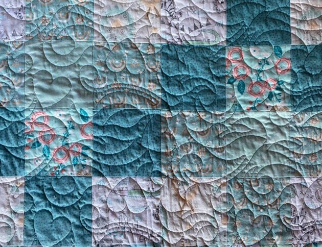 teal baby quilt