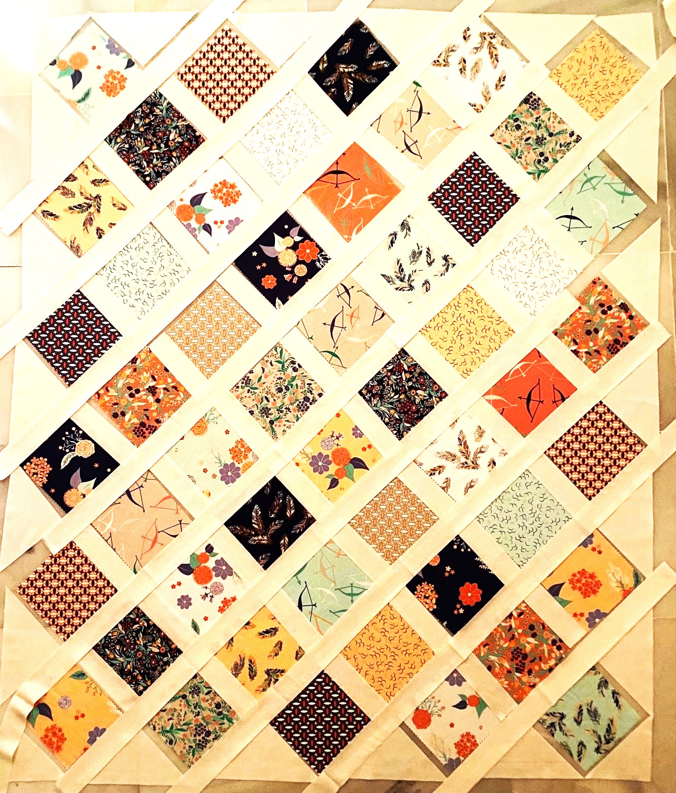 Squaring up an on point quilt layout