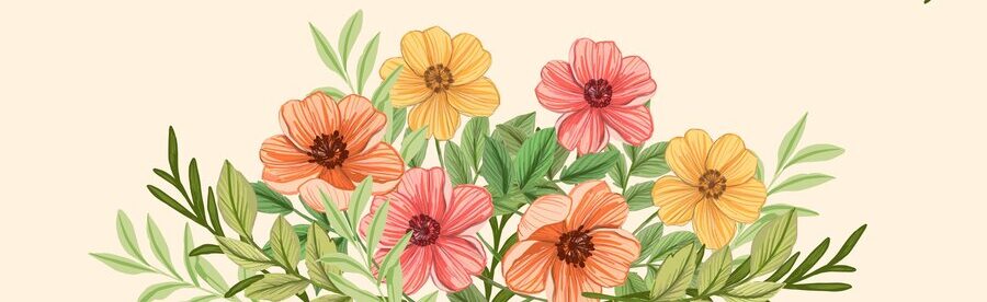 vector design with August flowers