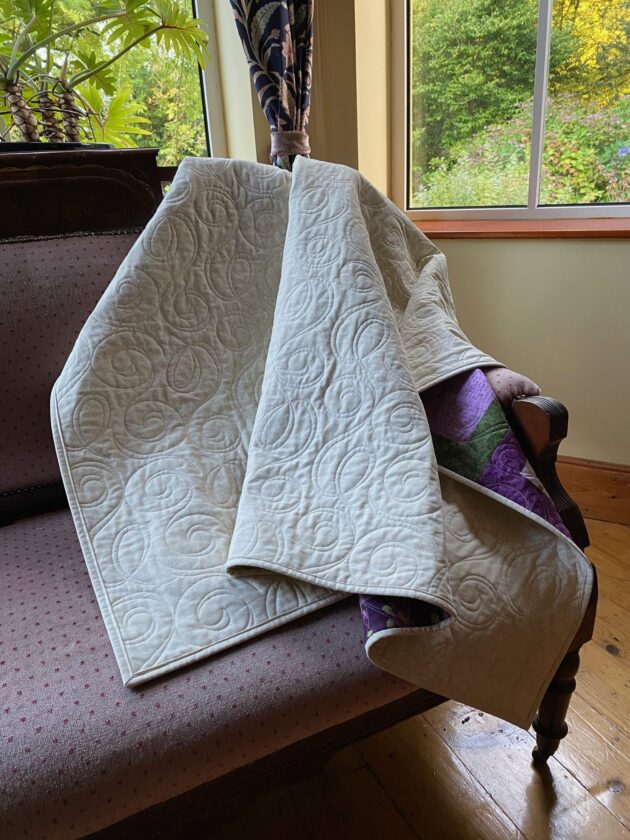 back of the Anne of Green Gables throw quilt