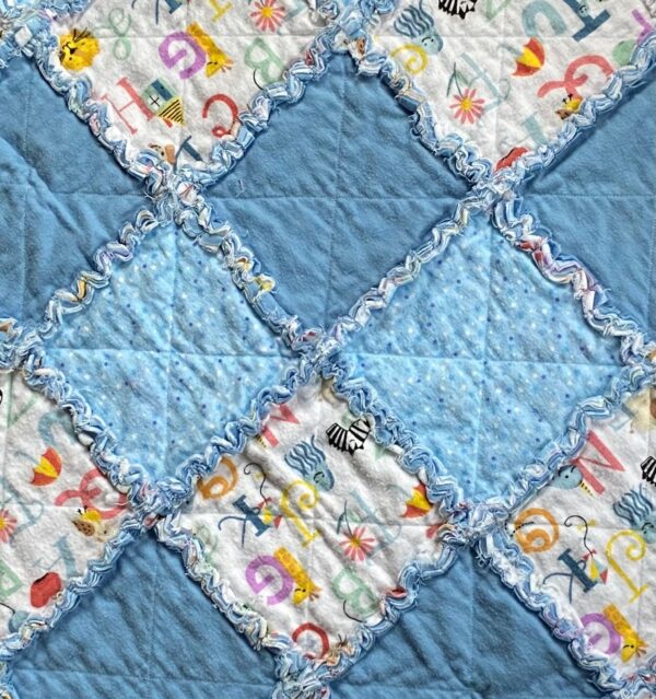 Baby Blue Rag Quilt - Image 3