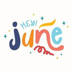 vector design for June with the words Hey June