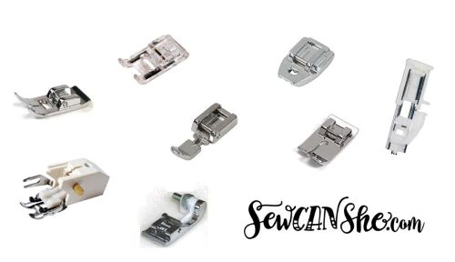a group of eight different sewing machine feet by SewCanShe