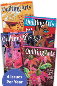 an image of four colourful copies of a quilting magazine